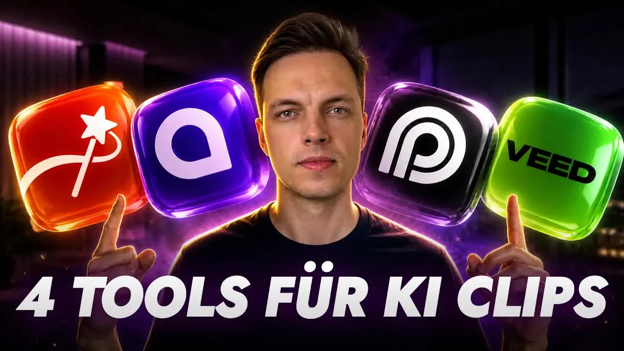 Morten Ohle testet vier KI-Clip-Tools: Opus Clip, Submagic, Veed und Captions